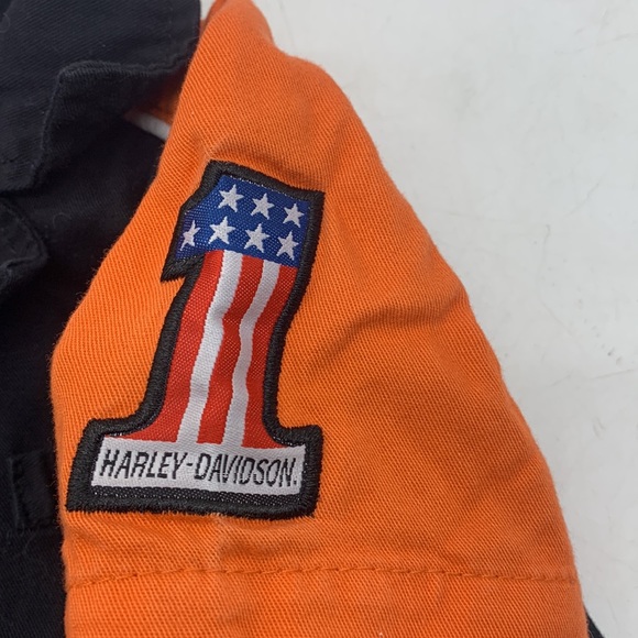 Harley-Davidson black orange kids button down shirt - size 12M - Picture 5 of 7